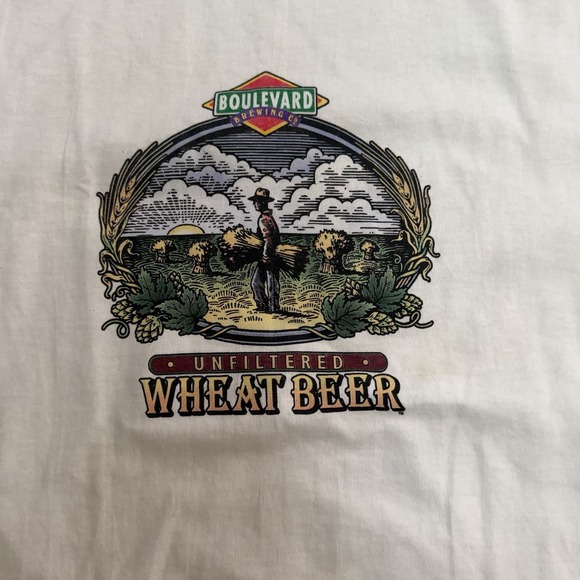 Lot of 3 Boulevard Brewing Co Unfiltered Wheat Beer Shirts Size M White Vintage - Picture 3 of 6